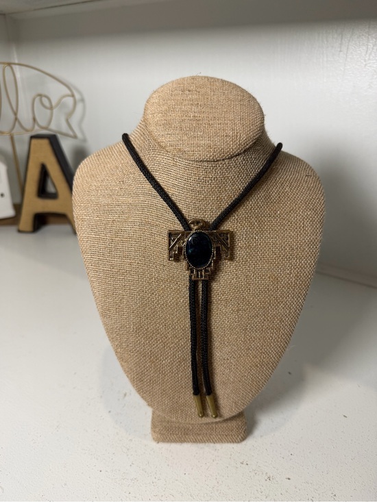 Other - Southwestern Blue Stone Bolo Tie Unisex Western Cowboy Necklace 18 Inch
